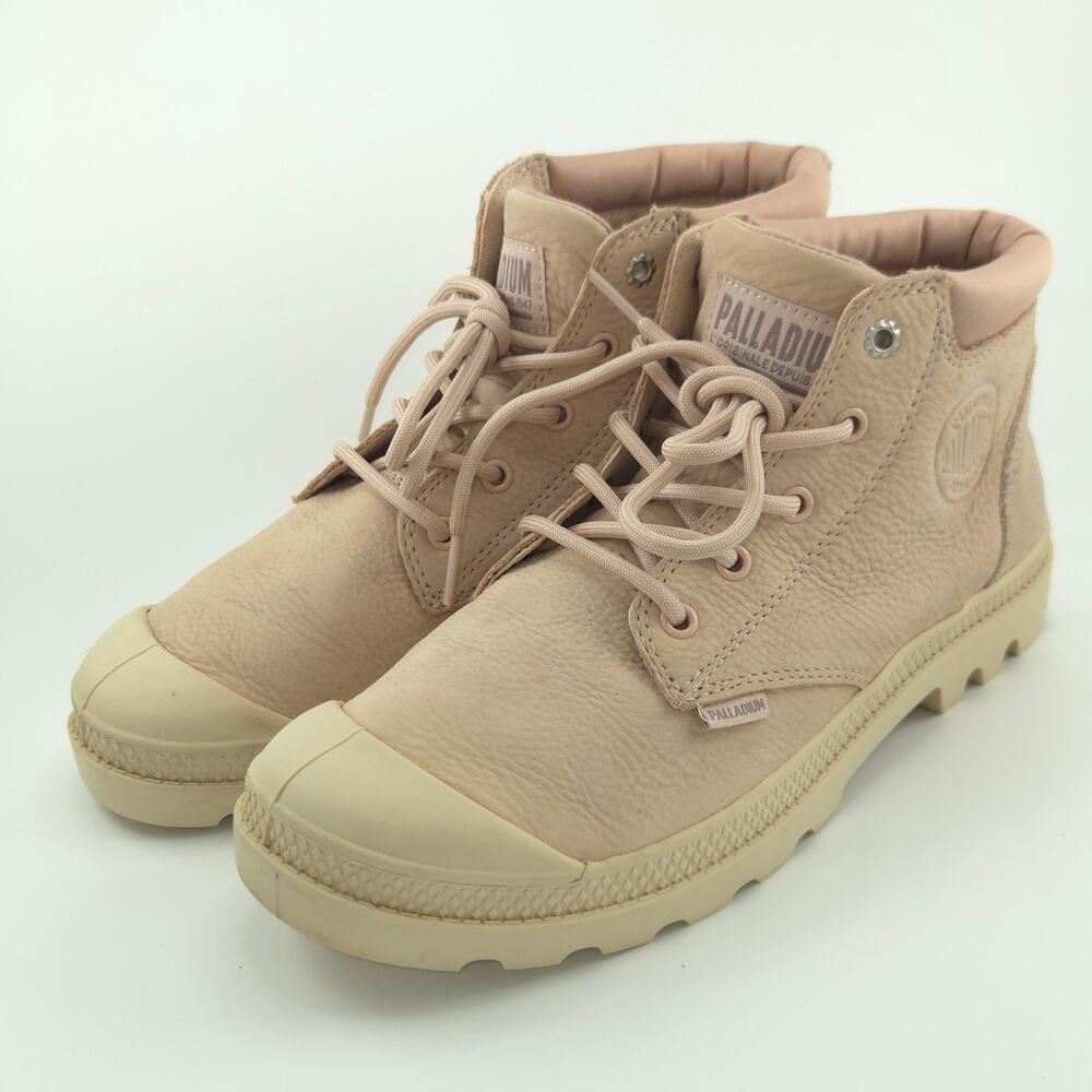 Palladium Pampa Lo Cuff Women's Size 9.5 Leather Boots Soft Pink 95561-677